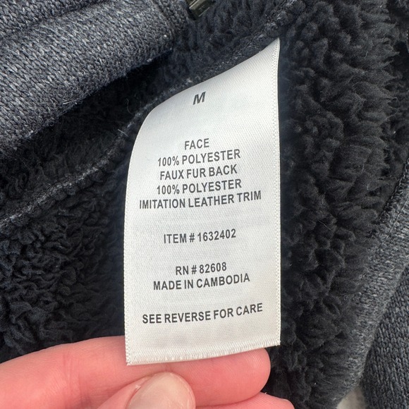 Rugged Elements Mens Fleece Lined Hoodie Charcoal Gray Full Zip Jacket Size M - Picture 5 of 14